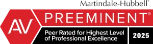 Martindale-Hubbell | AV Preeminent | Peer Rated for Highest Level of Professional Excellence | 2025